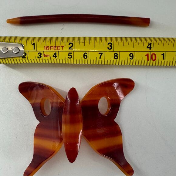 Vintage Hair Stick Slide Updo Bun Cover TorT@&se Shell Made in France - Picture 3 of 3